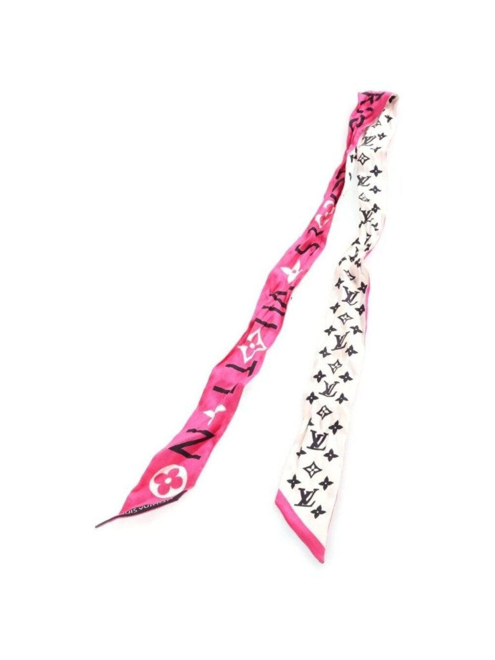 Louis Vuitton Monogram Bandeau Scarf Pink White